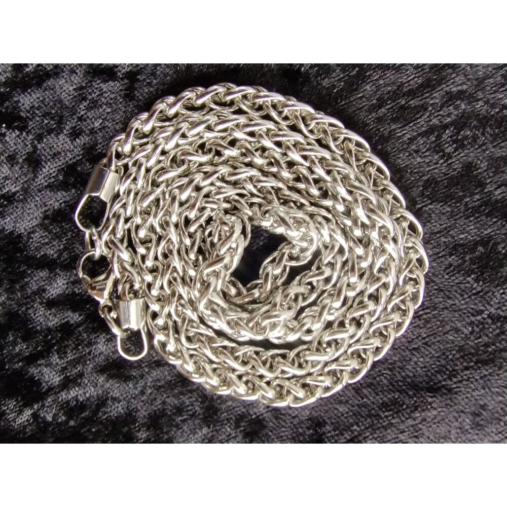 Chisel NEW Silver Stainless Steel 24" Wheat Chain Necklace Men's Jewelry